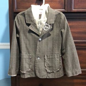 Boys hoodie lined blazer. Size 5